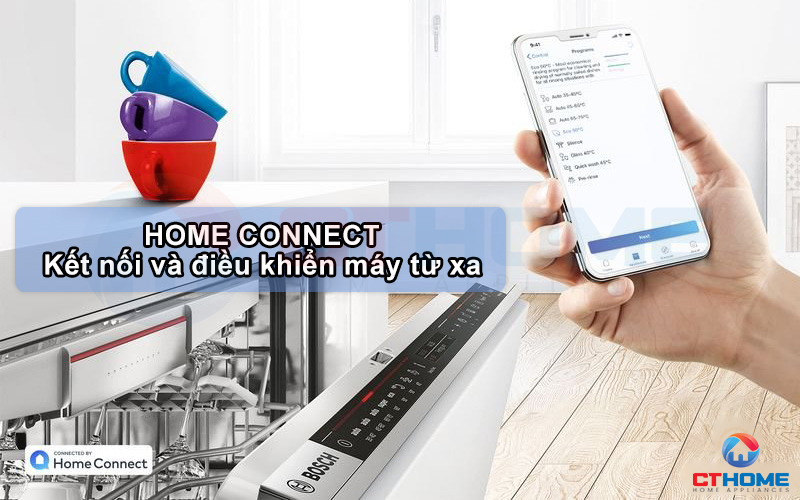 Kết nối và điều khiển máy rửa bát Bosch SPV6ZMX23E từ xa thông qua Home Connect