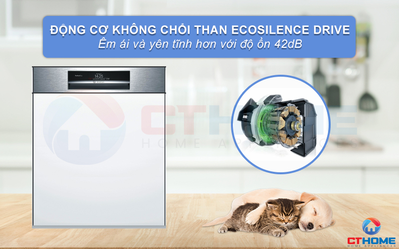 Động cơ EcoSilence Drive giúp máy hoạt động êm ái, yên tĩnh