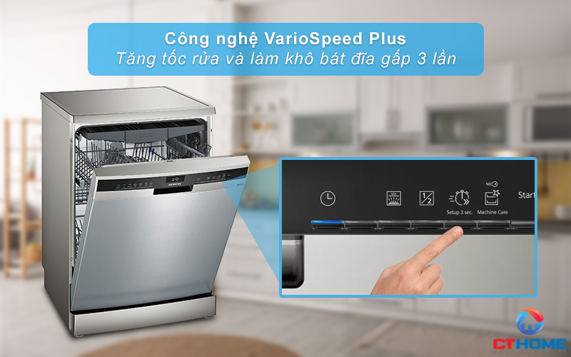 Tăng tốc độ rửa và làm khô nhanh gấp 3 lần với tính năng VarioSpeed Plus