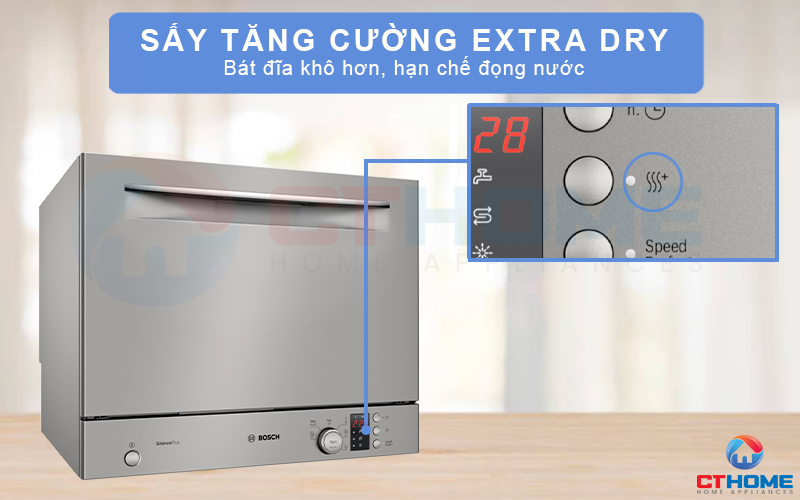 Sấy tăng cường Extra Dry - Chén bát khô ráo, tiết kiệm thời gian