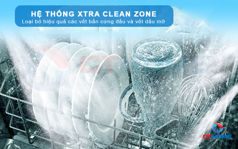 Hệ thống thủy lực xtra Clean Zone loại bỏ mọi vết bẩn cứng đầu