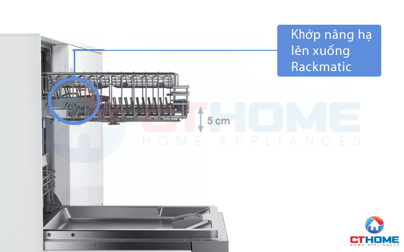 Khớp nâng hạ Rackmatic hỗ trợ di chuyển giàn giữa để chứa nhiều đồ khác kích cỡ