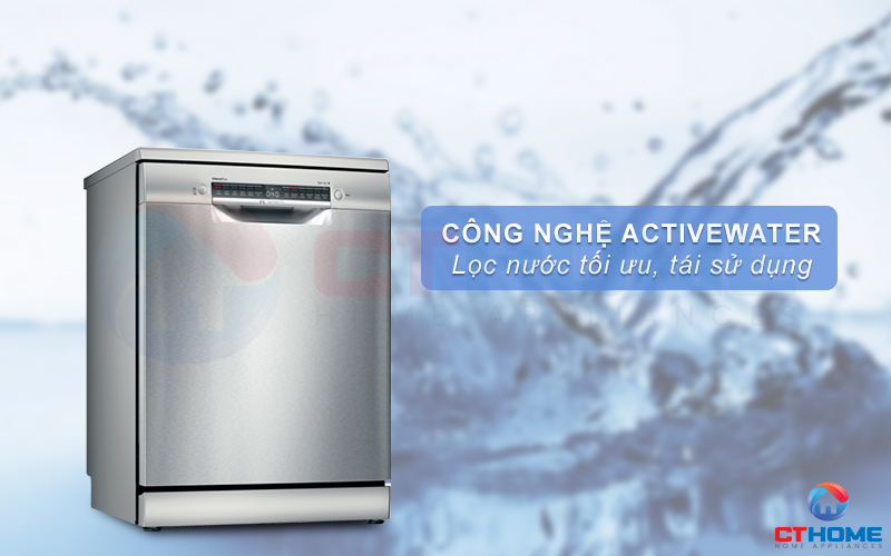 Công nghệ ActiveWater giúp tiết kiệm lượng nước rửa hơn.