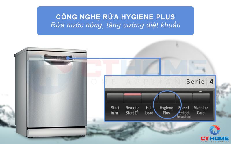 Rửa nước nóng Hygiene Plus giúp diệt khuẩn, bảo vệ sức khỏe.