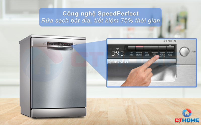 Kích hoạt tính năng SpeedPerfect tiết kiệm 75% thời gian rửa.