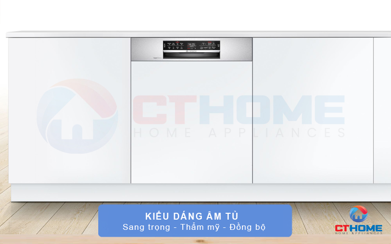 Kiểu dáng thiết kế âm tủ giúp đồng bộ máy với dàn tủ bếp có sẵn