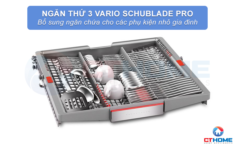 Sắp xếp đồ cần rửa khoa học hơn với ngăn chứa Vario Schublade Pro linh hoạt