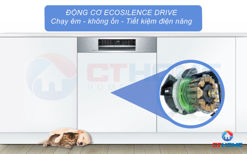 Động cơ EcoSilence Drive giúp máy vận hành mạnh mẽ và êm ái hơn