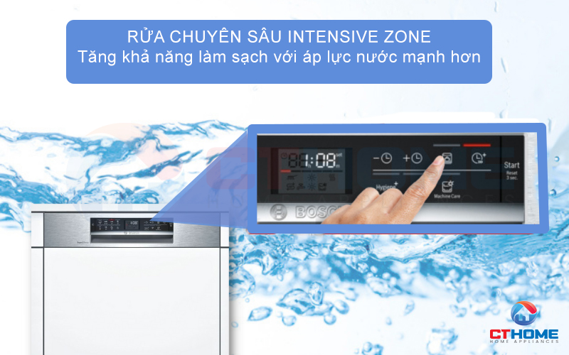 Tính năng IntensiveZone giúp làm sạch cả những vật dụng khó rửa nhất