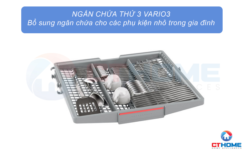 Vario3 có thể đựng vật dụng nhỏ giúp tăng dung tích chứa của ngăn dưới