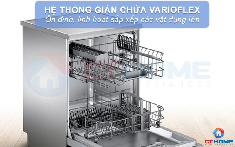 Hệ thống giỏ chứa VarioFlex rộng rãi đựng các vật dụng lớn