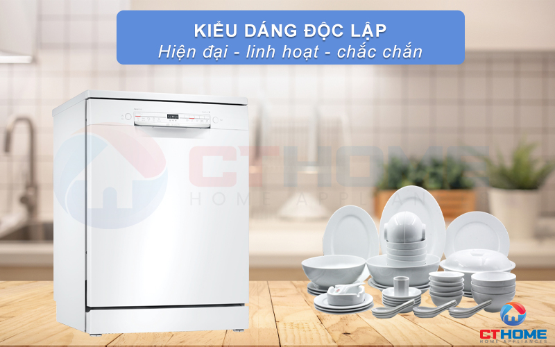 Kiểu dáng máy độc lập cho phép việc thay đổi vị trí lắp đặt máy linh hoạt