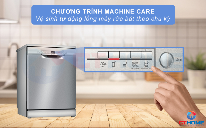 Chương trình Machine Care giúp vệ sinh máy tự động theo chu kỳ