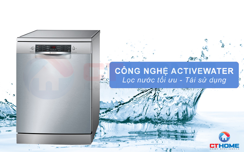 Công nghệ ActiveWater giúp máy rửa bát tiêu thụ ít nước hơn