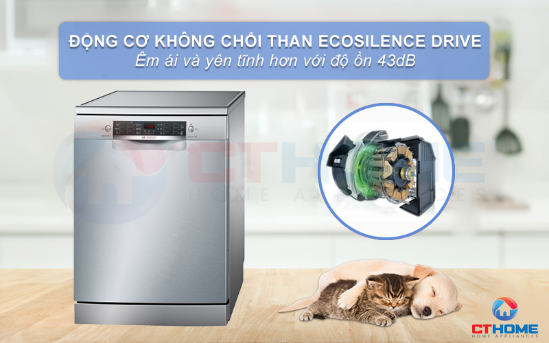 Động cơ EcoSilence Drive cho phép máy hoạt động hiệu quả mà không gây tiếng ồn