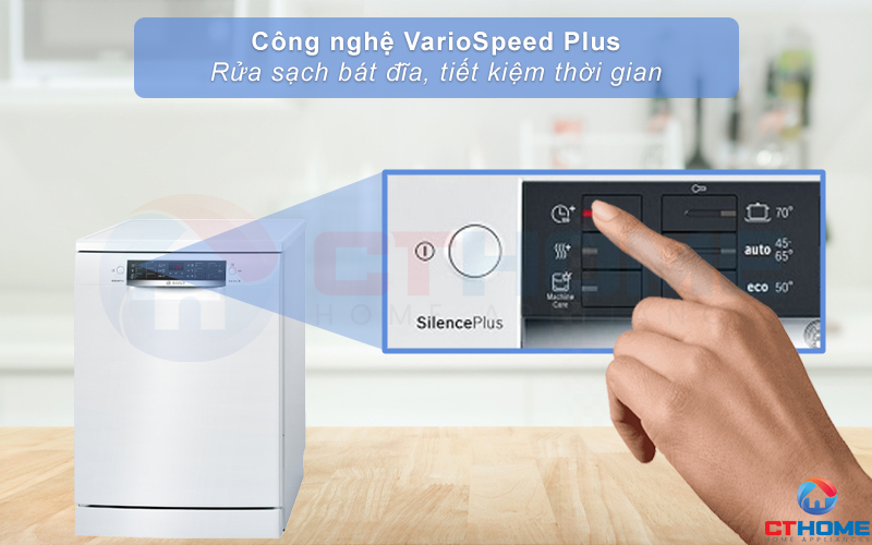 Tính năng VarioSpeed Plus giúp tăng tốc độ rửa, tiết kiệm thời gian