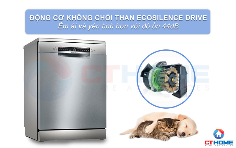 Độ ồn của máy rửa chén Bosch SMS6ZCI14E là 44dB