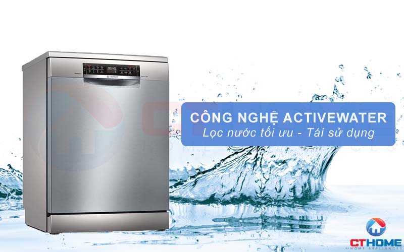 Công nghệ ActiveWater quản lý tối ưu và tái sử dụng lượng nước rửa.