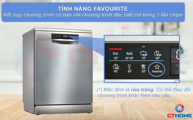 Kết hợp chương trình cơ bản với tính năng đặc biệt trong 1 nút nhấn Favourite.