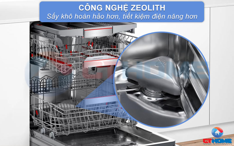 Công nghệ sấy Zeolith giúp bát đĩa khô hoàn hảo hơn và tiết kiệm điện năng hơn.