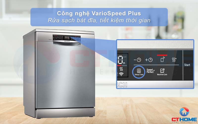 Tiết kiệm đến 75% thời gian rửa khi lựa chọn thêm tính năng SpeedPerfect Pluc.