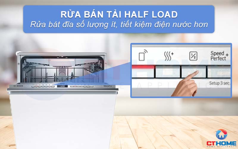 Rửa bát đĩa số lượng ít, lựa chọn ngay rửa bán tải Half Load.