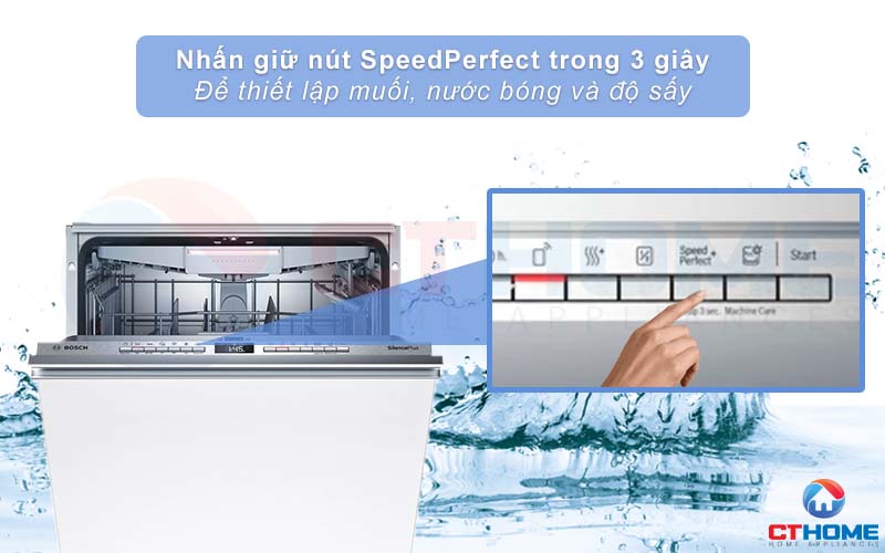 Lựa chọn SpeedPerfect Plus giúp tăng tốc độ rửa, tiết kiệm đến 75% thời gian.