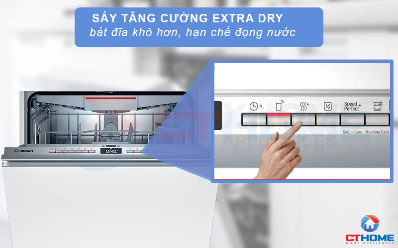 Bát đĩa khô hơn và hạn chế đọng nước khi kích hoạt chế độ Extra Dry