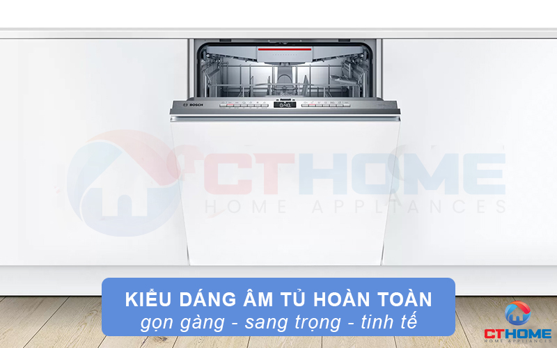 Máy rửa bát Bosch SMV4HVX31E có thiết kế âm tủ hoàn toàn, sang trọng và tinh tế