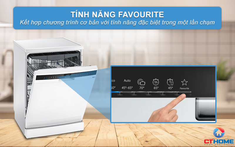 Kết hợp chương trình cơ bản với tính năng đặc biệt nhờ nút nhấn Favourite