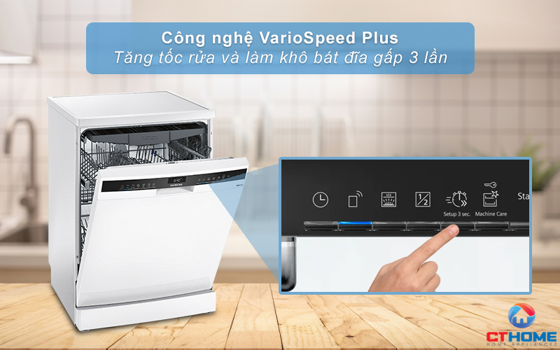 Tăng tốc độ rửa và làm khô nhanh gấp 3 lần với tính năng VarioSpeed Plus
