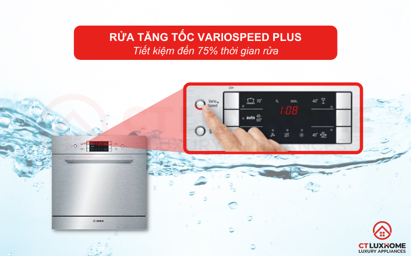 Tiết kiệm đến 75% thời gian rửa với tính năng VarioSpeed Plus