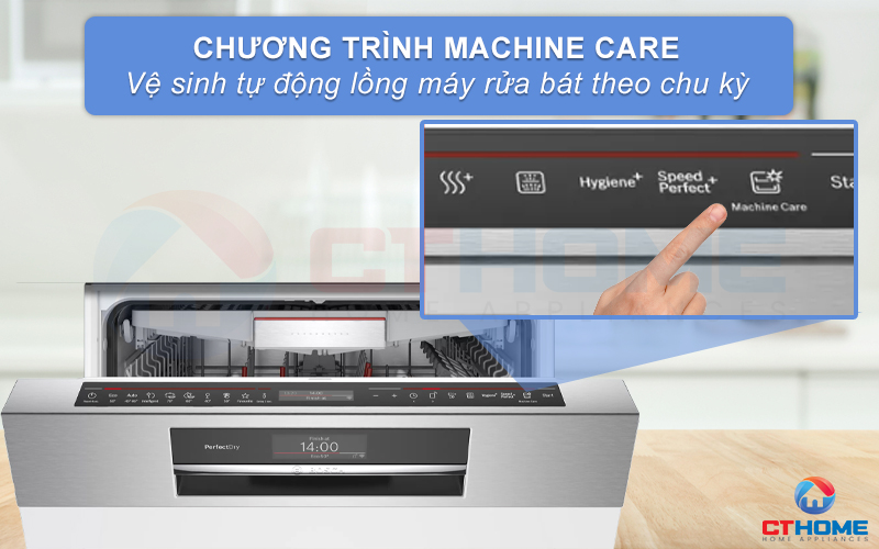 Chương trình vệ sinh máy tự động giúp đảm bảo chất lượng tẩy rửa cũng như tuổi thọ của máy