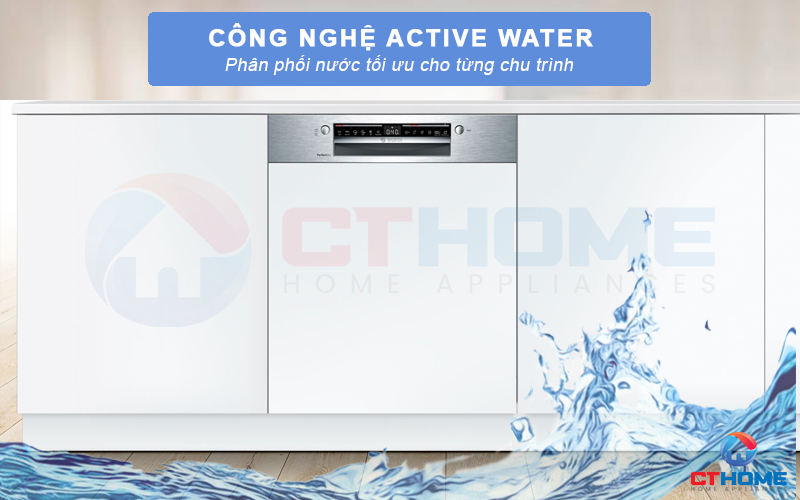 Tối ưu lượng nước rửa cho từng chu kỳ nhờ công nghệ ActiveWater.