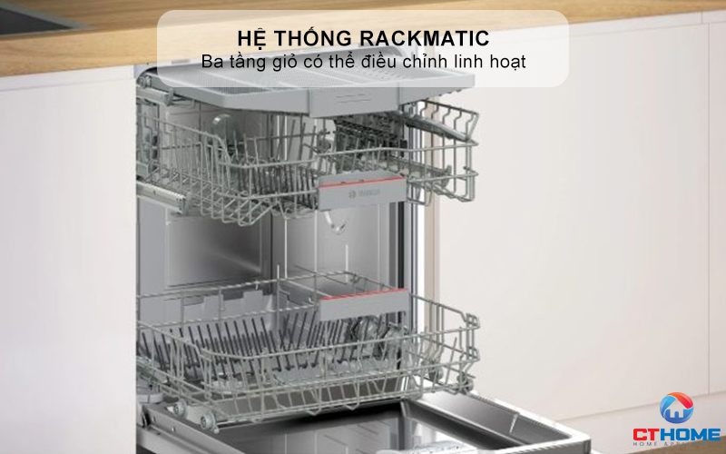 Hệ thống RackMatic với ba tầng giỏ
