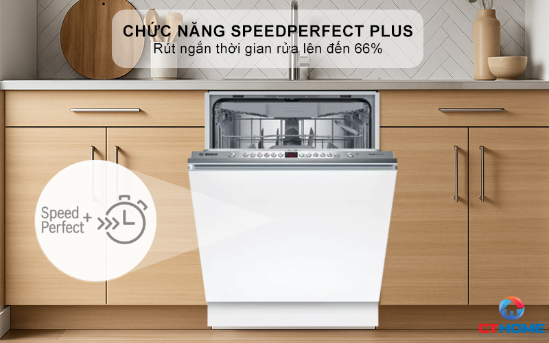 Giảm thời gian rửa, bát đĩa sạch hoàn hảo với tính năng SpeedPerfect+