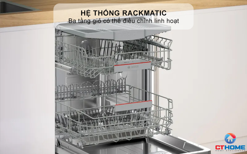Hệ thống RackMatic với ba tầng giỏ