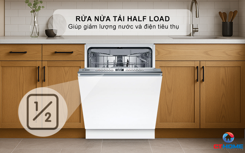 Rửa nửa tải Half load vô cùng tiện lợi