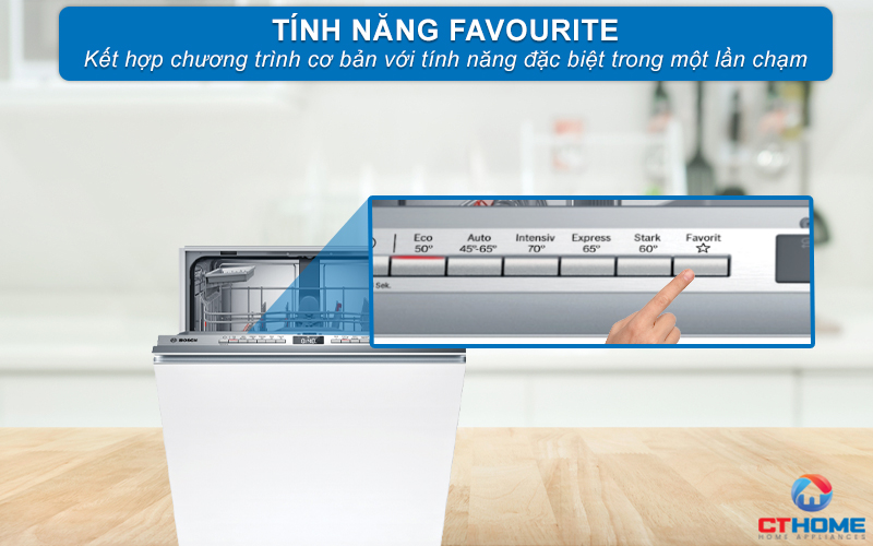 Kết hợp chương trình cơ bản với tính năng đặc biệt nhờ nút nhấn Favourite