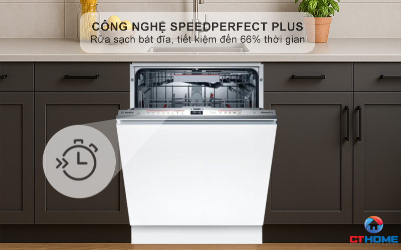 Giảm thời gian rửa, bát đĩa sạch hoàn hảo với tính năng SpeedPerfect+