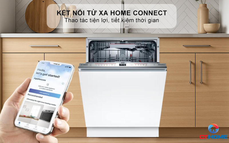 Kết nối từ xa “Home connect” giúp thao tác tiện lợi, tiết kiệm thời gian