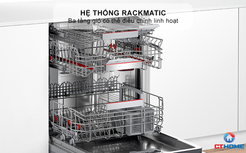 Hệ thống RackMatic với ba tầng giỏ