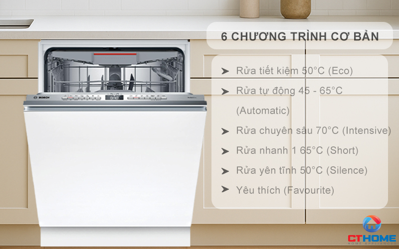 Tùy chọn đa dạng 6 chương trình rửa cơ bản phục vụ nhu cầu sử dụng