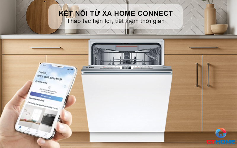 Kết nối từ xa “Home connect” giúp thao tác tiện lợi, tiết kiệm thời gian