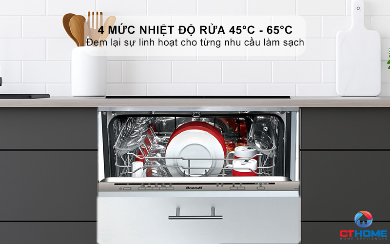 4 mức nhiệt độ rửa 45°C - 65°C