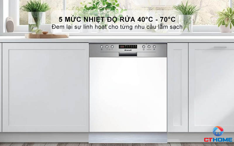 5 mức nhiệt độ rửa 40°C - 70°C