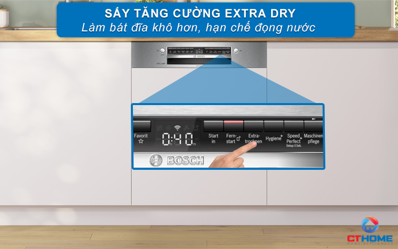 Sấy tăng cường Extra Dry cho ra kết quả sấy khô hoàn hảo