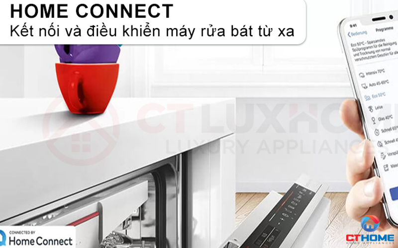 Kết nối và điều khiển máy rửa bát SMI4EDS13E từ xa thông qua Home Connect