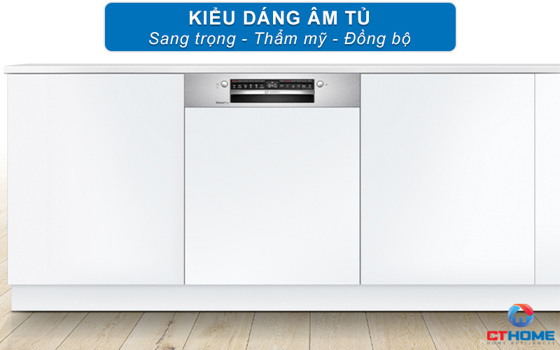 Kiểu dáng âm tủ, đồng bộ với không gian bếp