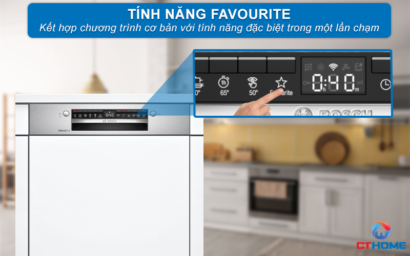 Kết hợp chương trình cơ bản với tính năng đặc biệt nhờ nút nhấn Favourite